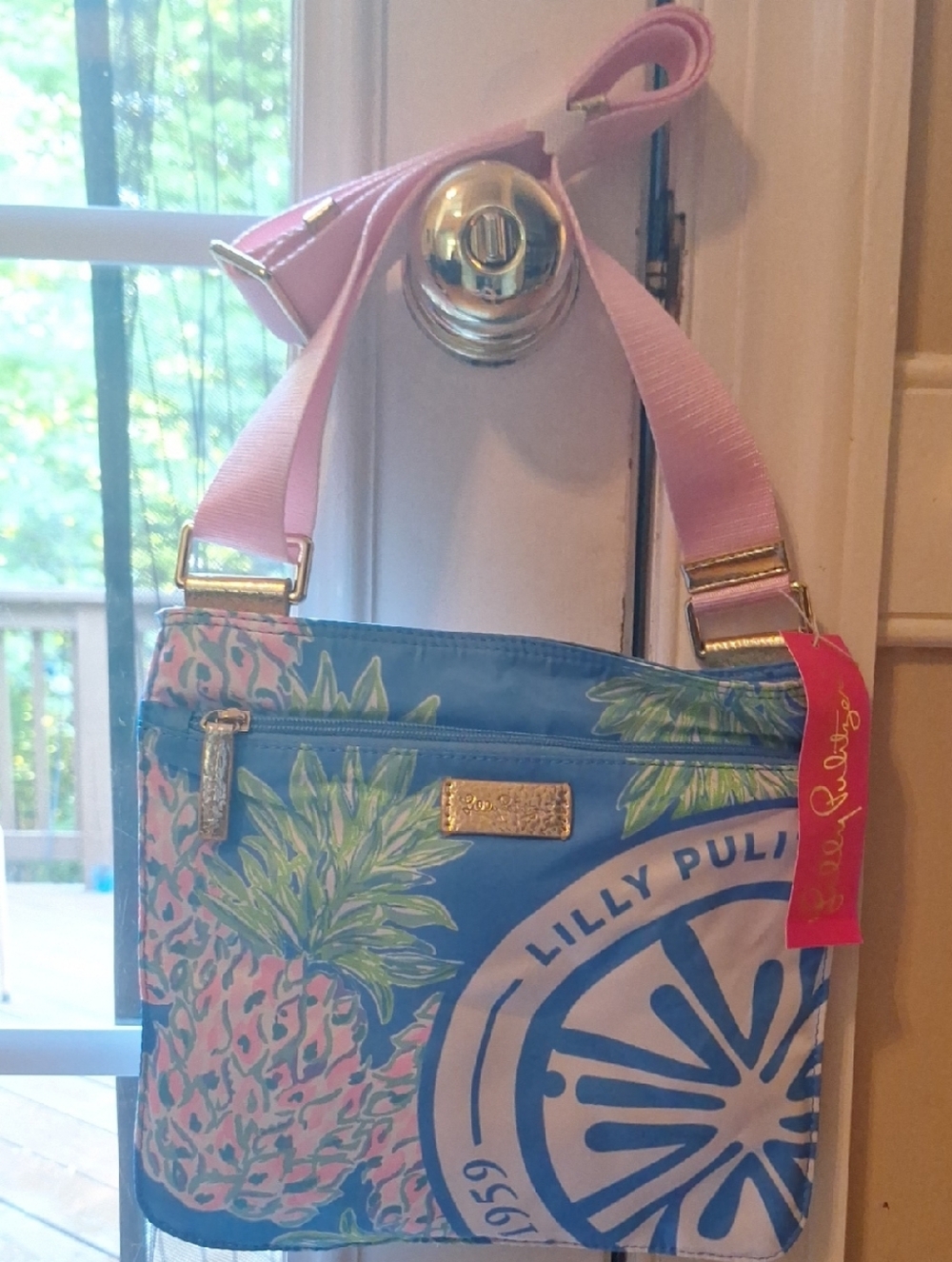 Lilly Pulitzer Zanzibar Blue Pompano Crossbody Bag Purse Brand New With Tags NWT